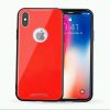 Tempered Glass Back Case For iPhone X (RED)