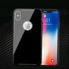 Tempered Glass Back Case For iPhone X (BLACK)