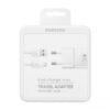 SAMSUNG 2 PIN Travel Adapter with USB Cable EP-TA20EWEUGWW White ORIGINAL