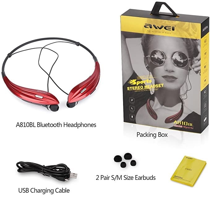 AWEI – A810BL – Bluetooth Earphone In-Ear Sports Wireless Neckband –  Gadgets House
