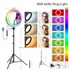 26cm LED Ring Light / with Tripod 1.8m / Phone Holder / Remote Control / Colours – WHITE, WARM WHITE AND RGB