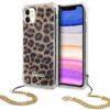 GUESS Original iPhone Hard Case With Short Removable Chain For iPhone 11 – Leopard