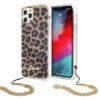 GUESS Original iPhone Hard Case With Short Removable Chain For iPhone 12/12 Pro – Leopard
