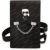 Karl Lagerfeld leather Saffiano Metal Ikonik Wallet Phone Bag Black