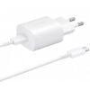 SAMSUNG 25W PD ADAPTER USB-C TO USB-C CABLE, WHITE