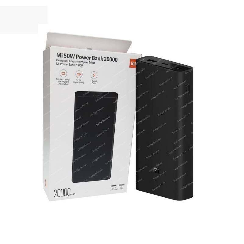 Xiaomi Mi 50w Powerbank 20000mAh Quick Charge 4.0 – Power Delivery (PD), Black