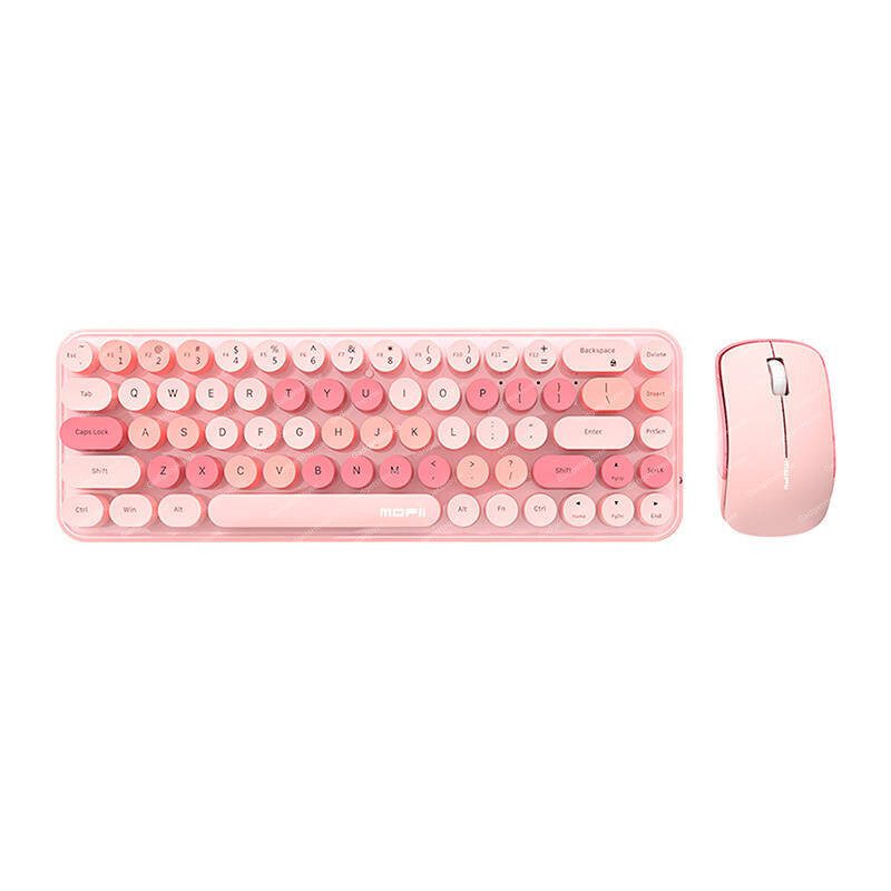 MOFII Wireless Keyboard + Mouse set Bean 2.4G (Pink) – Gadgets House